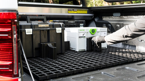 LockNMat modular ute tray mat installed in a dual cab ute tub